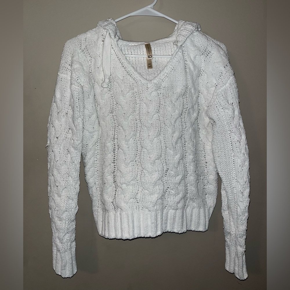 Live Love Dream White Hooded Sweater